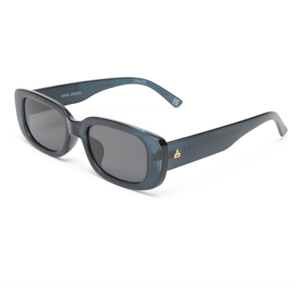 AIRE Ceres Navy Rectangle Sunglasses Smoke Lens Unisex 90s Recycled NWT - Picture 4 of 9